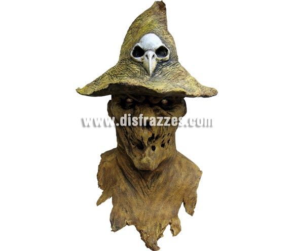 Máscara de Espantapájaros maligno para Halloween. Máscara de Evil Scarecrow fabricada en látex artesanalmente por una empresa que realiza efectos especiales para Hollywood. Máscara o Careta de Halloween ideal para ir de Fiesta la Noche de las Brujas a Pubs, Discotecas, Casas particulares o Restaurantes y ayudar a crear un ambiente terrorífico y tenebroso en la Fiesta de Halloween. ¡¡Compra tu careta o tu máscara para Halloween en nuestra tienda de disfraces, será divertido!!