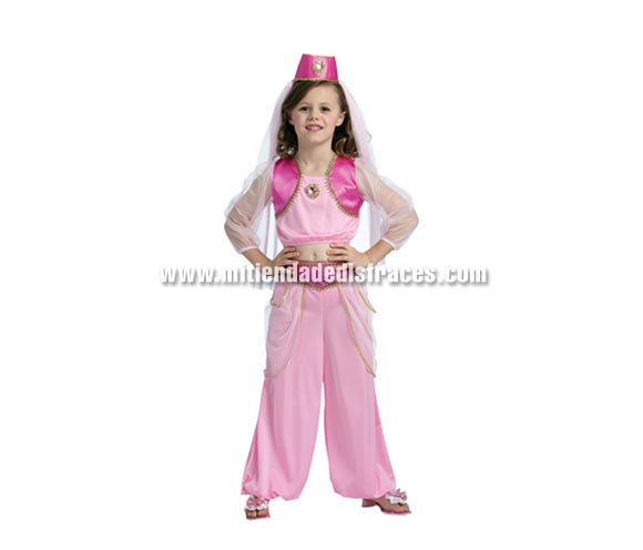 Disfraz de Princesa Árabe niña talla de 4 a 6 años. Incluye top, pantalones y gorro con velo.