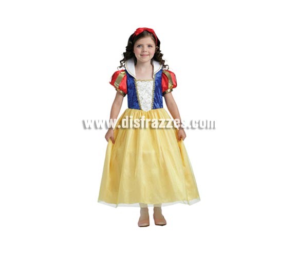 Disfraz de Blancanieves niña talla de 10 a 12 años. Incluye vestido y diadema. Buena calidad. Un disfraz ideal para regalar en cualquier ocasión del año.