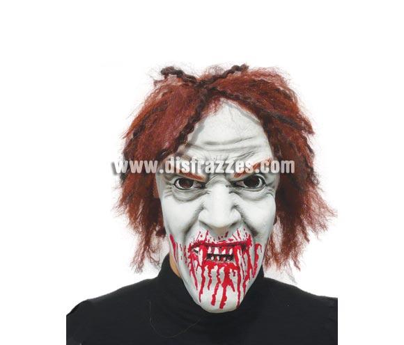 Careta o Máscara de Vampiro con pelo recién alimentado para Halloween.