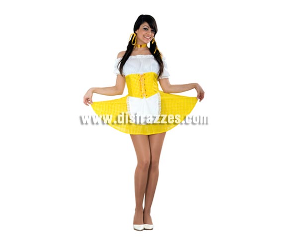 Disfraz de Campesina Sexy adulta talla única 38/42. Incluye vestido y gargantilla. Un disfraz Superbarato para darle una agradable sorpresa a tu chico.
