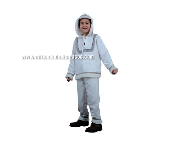 Disfraz de Esquimal niño talla de 7 a 9 años. Incluye casaca con capucha y pantalón.