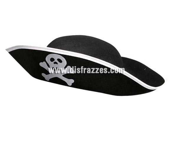 Sombrero Pirata de fieltro adulto para Carnaval. El complemento ideal para tu disfraz de Pirata. También nos los han pedido para Despedidas de Soltero o Soltera.