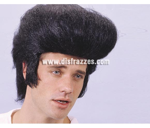 Peluca Rey del Rock adulto para Carnavales. Peluca de Elvis. Peluca con tupé.