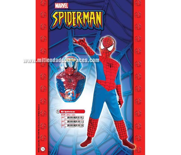 Disfraz de Spiderman infantil. Talla de 5 a 7 años. Incluye disfraz con luz y careta. Disfraz con licencia ideal para pedírselo a los Reyes Magos o Papa Noel.
