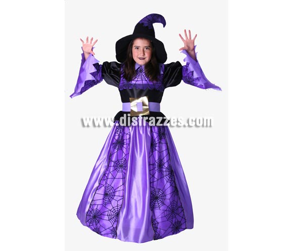 Disfraz de Bruja Lila infantil. Alta calidad. Hecho en España. Disponible en varias tallas. Incluye falda, camisa, cinturón y sombrero. Éste disfraz de Halloween es ideal para celebrar la Fiesta de la Noche de las Brujas en Pubs, Discotecas, Casas particulares,  Restaurantes o Colegios y ayudar a crear un ambiente terrorífico y tenebroso indispensable para la Noche de Halloween la cual se celebra la víspera de Todos los Santos.
¡¡Compra tu disfraz para Halloween en nuestra tienda de disfraces, será divertido!!
