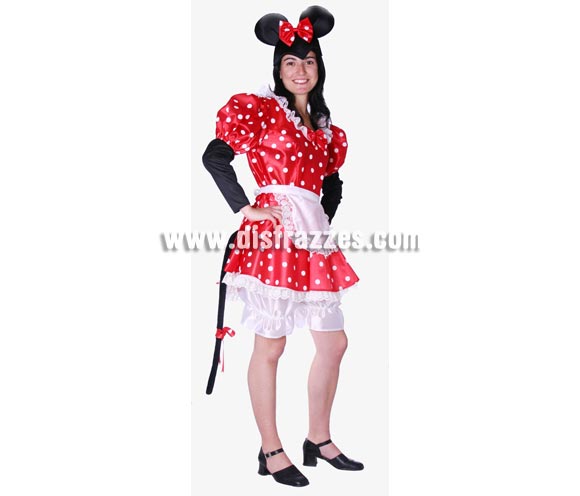 Disfraz de Ratoncita o Ratita Sexy adulta para Carnaval y para Despedidas de Soltera. Alta calidad. Hecho en España. Talla única 40/44. Incluye todo lo que se ve en la foto. Disfraz de Minnie adulta. Éste disfraz de Carnaval es ideal para divertirse en las Fiestas de Carnavales tan divertidas y estrambóticas como siempre y que cada vez se celebran en más Pueblos, Villas  y Ciudades, tanto en la calle como en Pubs, Discotecas, Casas particulares,  Restaurantes o Colegios y disfrazándote con un traje de Carnaval ayudarás a crear ese ambiente Carnavalesco, tan divertido, multicolor y variopinto  que a todos nos fascina y nos divierte.
¡¡Compra tu disfraz para Carnaval en nuestra tienda de disfraces, será divertido!!
