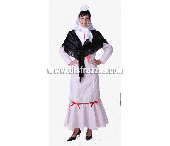 Disfraz de Madrileña o Chulapa adulta para la Feria de San Isidro. Alta calidad. Hecho en España. Disponible en varias tallas. Flor NO incluida, podrás verla en la sección Complementos. Éste disfraz de Chulapa es ideal para celebrar las Fiestas o Ferias Madrileñas. ¡¡Compra tu disfraz para la Feria de San Isidro en nuestra tienda de disfraces, será divertido!! 