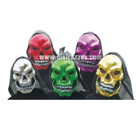 Caretas o Máscaras de Calaveras colores surtidos metalizadas para Halloween. Precio barato. Máscara o Careta de Halloween ideal para ir de Fiesta la Noche de las Brujas a Pub's, Discotecas, Casas particulares o Restaurantes y ayudar a crear un ambiente terrorífico y tenebroso en la Fiesta de Halloween.
¡¡Cómpranos tu careta o tu máscara para Halloween, será divertido!!
¡¡¡PRÓXIMA RECEPCIÓN DE ÉSTE ARTÍCULO A PARTIR DE SEPTIEMBRE DE 2010!!!
