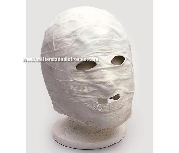 Cabeza enyesada de Látex. También sirve como careta de Momia. Da la apariencia de que la cabeza está escayolada.