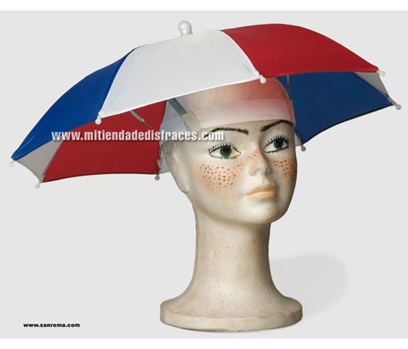 Parasol cabeza plegable. Divertido y práctico.