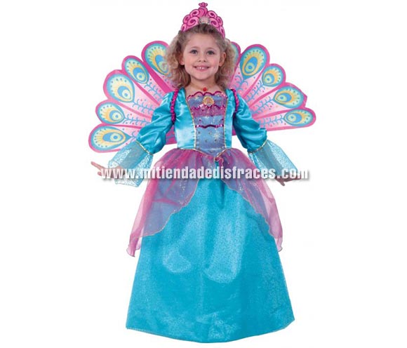 Disfraz de Barbie Princesa de los animales. Talla de 3 a 5 años. Incluye vestido, gargantilla, corona y alas. Disfraz con licencia Disney ideal para regalar en Navidad y Reyes.