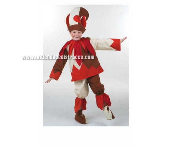 Disfraz de Bufón talla de 7 a 9 años. Alta calidad. Hecho en España. Incluye gorro, casaca y pantalón.