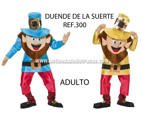 Disfraz de Duende o Enanito de la Suerte adultos. Se fabrica en talla Universal, para grupos consultar posibilidad de hacer más tallas para niños y descuento dependiendo de la cantidad de trajes pedidos. Parece un enanito porque vas metido dentro del disfraz y tú ves por la hebilla que hay en el gorro. Con éste disfraz seguro que sorprenderás a todos, es ideal para Grupos, Comparsas y Peñas porque da mucho juego.