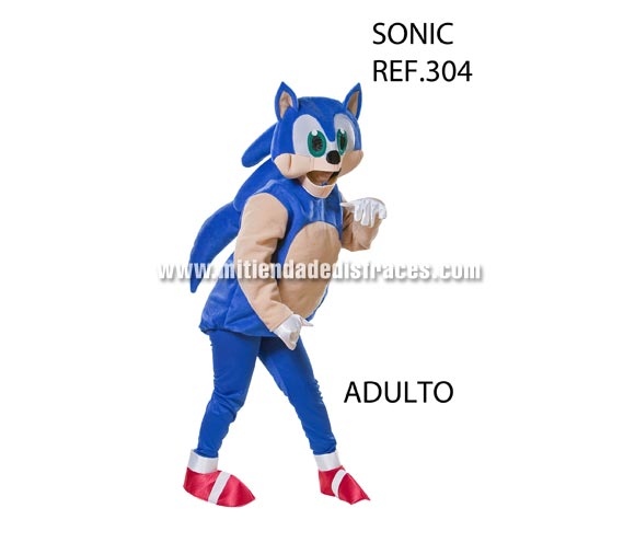 Disfraz de Sonic adulto. Talla Universal de adultos. Buena calidad, hecho en España. Un disfraz ideal para Grupo, Peñas y Comparsas. Se puede hacer en tallas infantiles dependiendo de la cantidad pedida. Consultar precio para grupos.