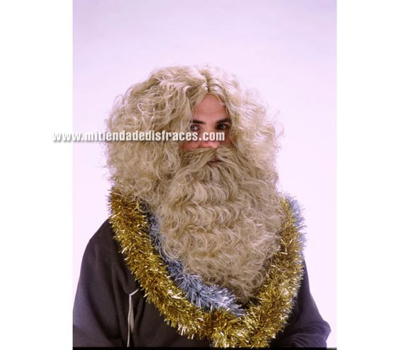 Peluca y Barba de Rey Mago de color castaño. Muy buena calidad. Fabricada en España. Talla universal. Es la de mejor calidad que tenemos y con el mejor precio.