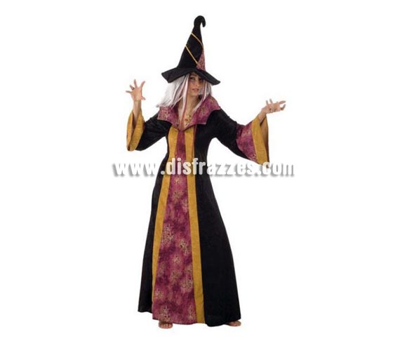 Disfraz de Bruja Mágica adulta Deluxe para Halloween. Alta calidad. Hecho en España. Disponible en varias tallas. Incluye vestido y sombrero. Peluca NO incluida, podrás verla en la sección Pelucas. Éste disfraz de Halloween es ideal para celebrar la Fiesta de la Noche de las Brujas en Pubs, Discotecas, Casas particulares,  Restaurantes o Colegios y ayudar a crear un ambiente terrorífico y tenebroso indispensable para la Noche de Halloween la cual se celebra la víspera de Todos los Santos.
¡¡Compra tu disfraz para Halloween en nuestra tienda de disfraces, será divertido!!
