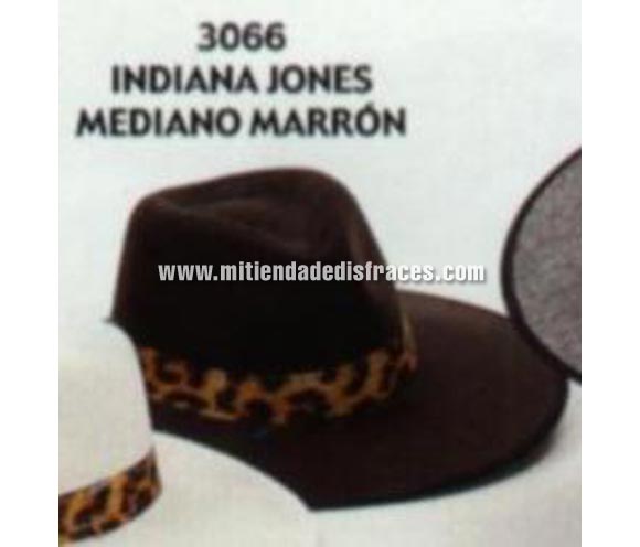 Sombrero de Indiana Jones mediano de color marrón. Buena calidad, fabricado artesanalmente en España. Posibilidad de ajuste de precio para grupos.
