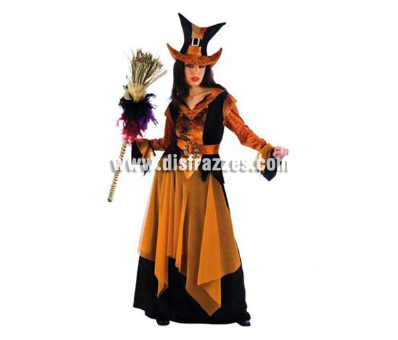 Disfraz de Bruja Natasha adulta Deluxe para Halloween. Alta calidad. Hecho en España. Disponible en varias tallas. Incluye camisa, falda, cinturón y sombrero. Escoba NO incluida, podrás ver escobas en la sección Complementos. Éste disfraz de Halloween es ideal para celebrar la Fiesta de la Noche de las Brujas en Pubs, Discotecas, Casas particulares,  Restaurantes o Colegios y ayudar a crear un ambiente terrorífico y tenebroso indispensable para la Noche de Halloween la cual se celebra la víspera de Todos los Santos.
¡¡Compra tu disfraz para Halloween en nuestra tienda de disfraces, será divertido!!
