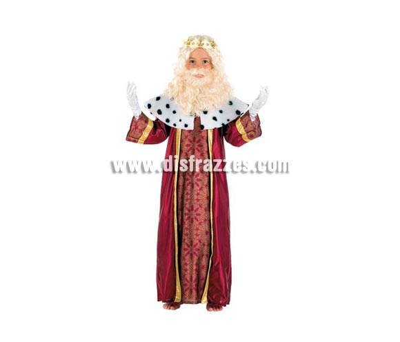Disfraz de Rey Melchor infantil Deluxe. Hecho en España. Disponible en varias tallas. Incluye túnica y corona. Peluca y Barba NO incluidas, podrás verlas en la sección Pelucas.