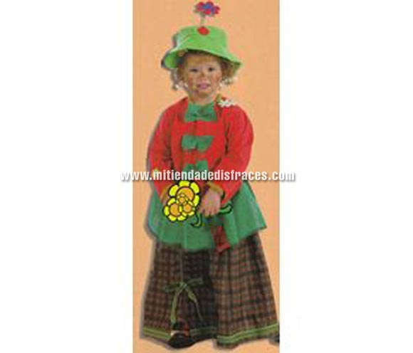 Disfraz de Mendiga talla de 3 a 5 años. Incluye chaqueta, falda y gorro.