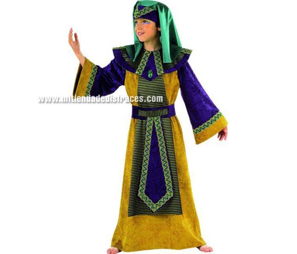 Disfraz de Egipcio Ramses infantil Deluxe. Hecho en España. Disponible en varias tallas. Incluye cinturón, túnica y toga.