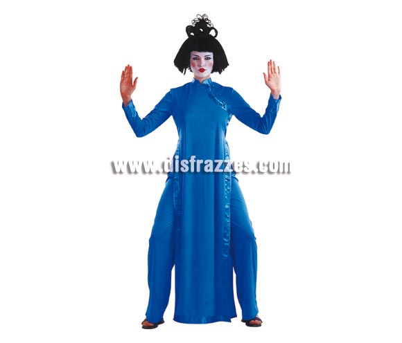 Disfraz de Saigon azul para mujer. Talla standar. Incluye vestido y pantalón.
