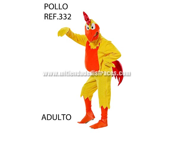 Disfraz de Pollo adulto. Talla Universal de adultos. Incluye disfraz completo y cabeza. Disfraz de Gallo para adultos. Disfraz para Grupo, Peña o Comparsa ideal para ir diferente y ganar muchos premios. ATENCIÓN para grupos: consultar posibilidad de hacer en tallas de niños y precio dependiendo de la cantidad de disfraces solicitada.