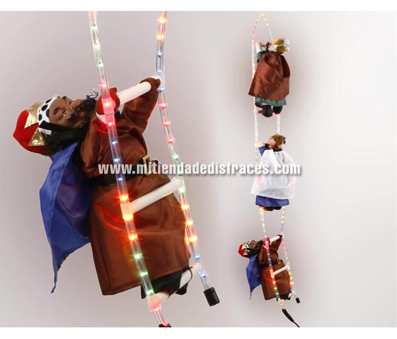 Escalera de 3 Reyes Magos con luz de 3 metros de longitud.