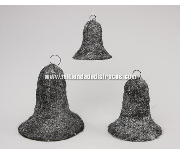 Campana color plata y negro 3 piezas.