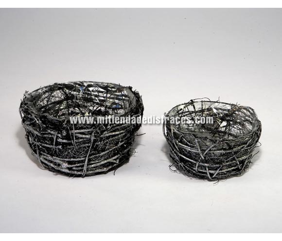 Cesta centro mesa con negro y plata 2 surtídos.