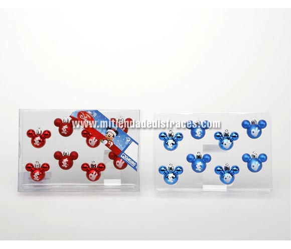 Set 8 bolas 30 mm. orejas Mickey Mouse. Disponible en color azul.