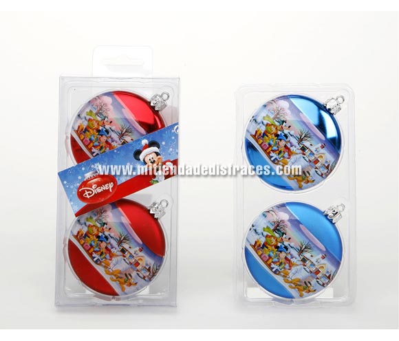 Estuche de 2 bolas planas 80 mm. Mickey Mouse, disponible en 2 colores. Se venden por separado, precio por estuche. Cuando hagas el pedido no olvides indicarnos qué color quieres. 
