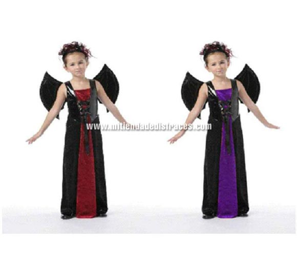 Disfraz de Princesa Vampira Alas talla de 10 a 12 años. Incluye vestido y alas. 2 modelos surtidos. Precio por unidad. Disfraz de Vampiresa para niña.