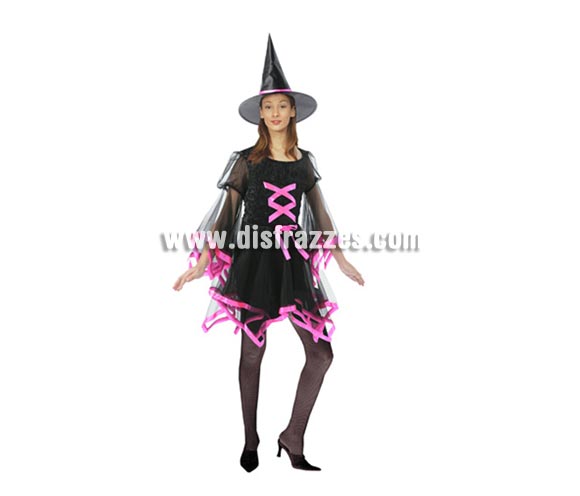 Disfraz de Bruja con lazo rosa adulta para Halloween. Talla estándar 38/42. Disfraz de Halloween barato que incluye el vestido y el sombrero. Éste disfraz de Halloween es ideal para celebrar la Fiesta de la Noche de las Brujas cada vez más arraigada en nuestro País en Pub's, Discotecas, Casas particulares,  Restaurantes o Colegios y ayudar a crear un ambiente terrorífico y tenebroso indispensable para la Noche de Halloween la cual se celebra la víspera de Todos los Santos.
¡¡Compra tu disfraz para Halloween en nuestra tienda de disfraces, será divertido!!
