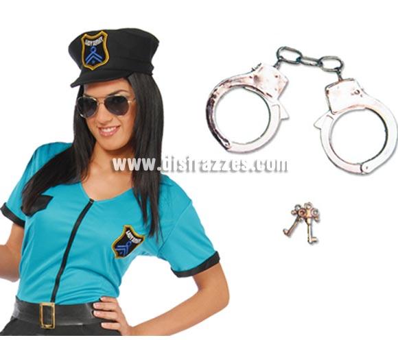 Esposas de metal ideal como complemento de tu disfraz de Policía o de Sado.