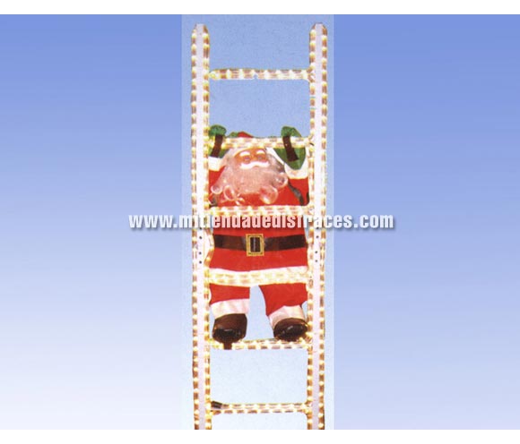 Papa Noel de 40 cm. con escalera luminosa de 4 m.
