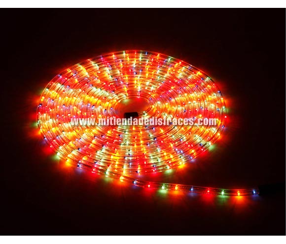 Luces manguera de 10 metros multicolor para exterior. Ideal para adornar el jardín.