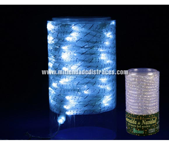 Tira de 80 luces led blancas redondas de 5 metros.