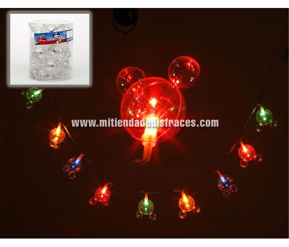Guirnalda de 10 luces colores de Mickey Mouse de 2 metros.