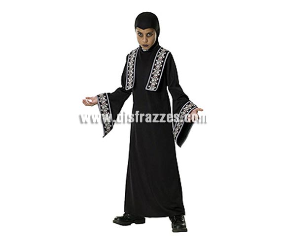 Disfraz de Sacerdote Tenebroso infantil para Halloween. Talla de 5 A 7 años. Incluye túnica con detalles impresos y capucha. De la película THE COVENANT. Éste disfraz de Halloween es ideal para celebrar la Fiesta de la Noche de las Brujas cada vez más arraigada en nuestro País en Pub's, Discotecas, Casas particulares, Restaurantes o Colegios y ayudar a crear un ambiente terrorífico y tenebroso indispensable para la Noche de Halloween la cual se celebra la víspera de Todos los Santos. ¡¡Cómpranos tu disfraz para Halloween, será divertido!! 