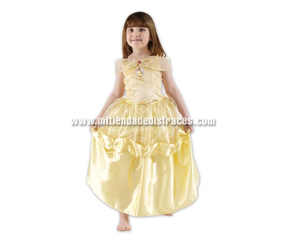 Disfraz de Bella infantil. Talla 3 a 4 años. Incluye vestido. Disfraz con licencia Disney. Ideal para regalar en Navidad o en cualquier ocasión. 