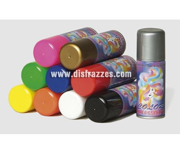 Spray Laca Fluorescente para el cabello de color verde. Artículo de Maquillaje ideal para caracterizarte en Carnaval.