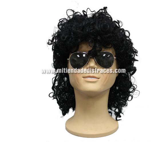 Peluca Rey del Pop Rizada. Peluca para el disfraz de Michael Jackson Rizada.