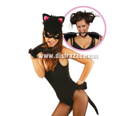 Conjunto gatita lujo de terciopelo. Incluye máscara, collar, guantes y cola. Perfecto para Despedidas de Soltera.