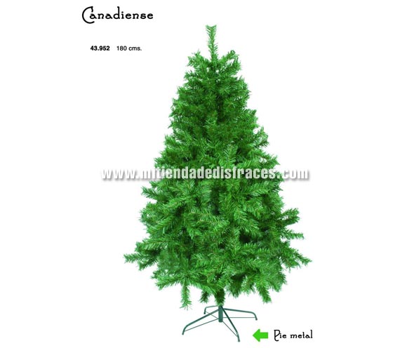 Árbol de Navidad modelo Canadiense de 459 ramas. Altura 180 cms. y con pie de metal. Un árbol de gran calidad para guardarlo y tenerlo durante muchos años.