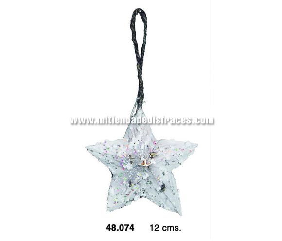 Adorno Estrella de Navidad de 12 cms. ideal para decorar el árbol de Navidad o en cualquier rincón de nuestra casa.
