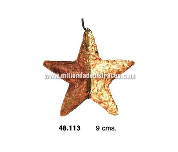 Estrella dorada de 9 cms. ideal para decorar el árbol de Navidad o nuestra casa.