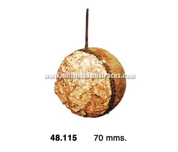 Bola dorada de 70 mm. para decorar el árbol de Navidad o nuestra casa.
