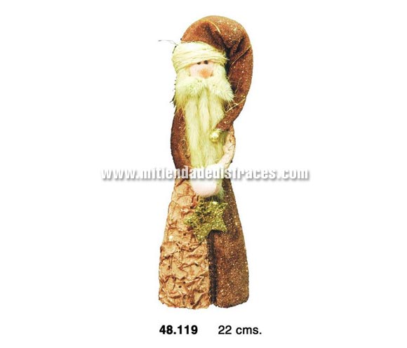Papa Noel dorado de 22 cms. ideal para decorar la casa en Navidad.